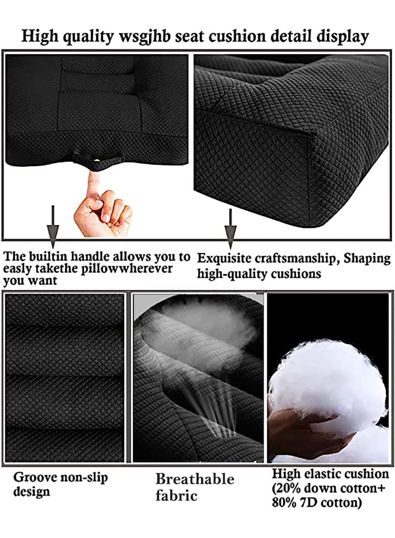 Car Booster Seat Cushion Posture Cushion Portable Breathable Mesh, Effectively Increase The Field of View by 12cm/ 4.7in, Ideal for Office, Home, Angle Lift Seat Cushions,Black - Image 2